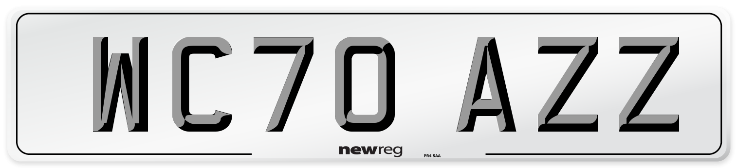 WC70 AZZ Number Plate from New Reg